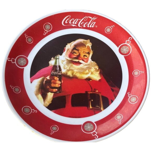 Set of 3 Gibson Christmas Santa Holding Coca-Cola Collectible Decorative Plates - Picture 3 of 12